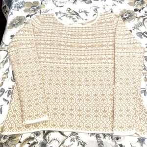 H&M L.O.G.G SWEATER-Cream/Tan Crew neck pullover sweater in Size Large